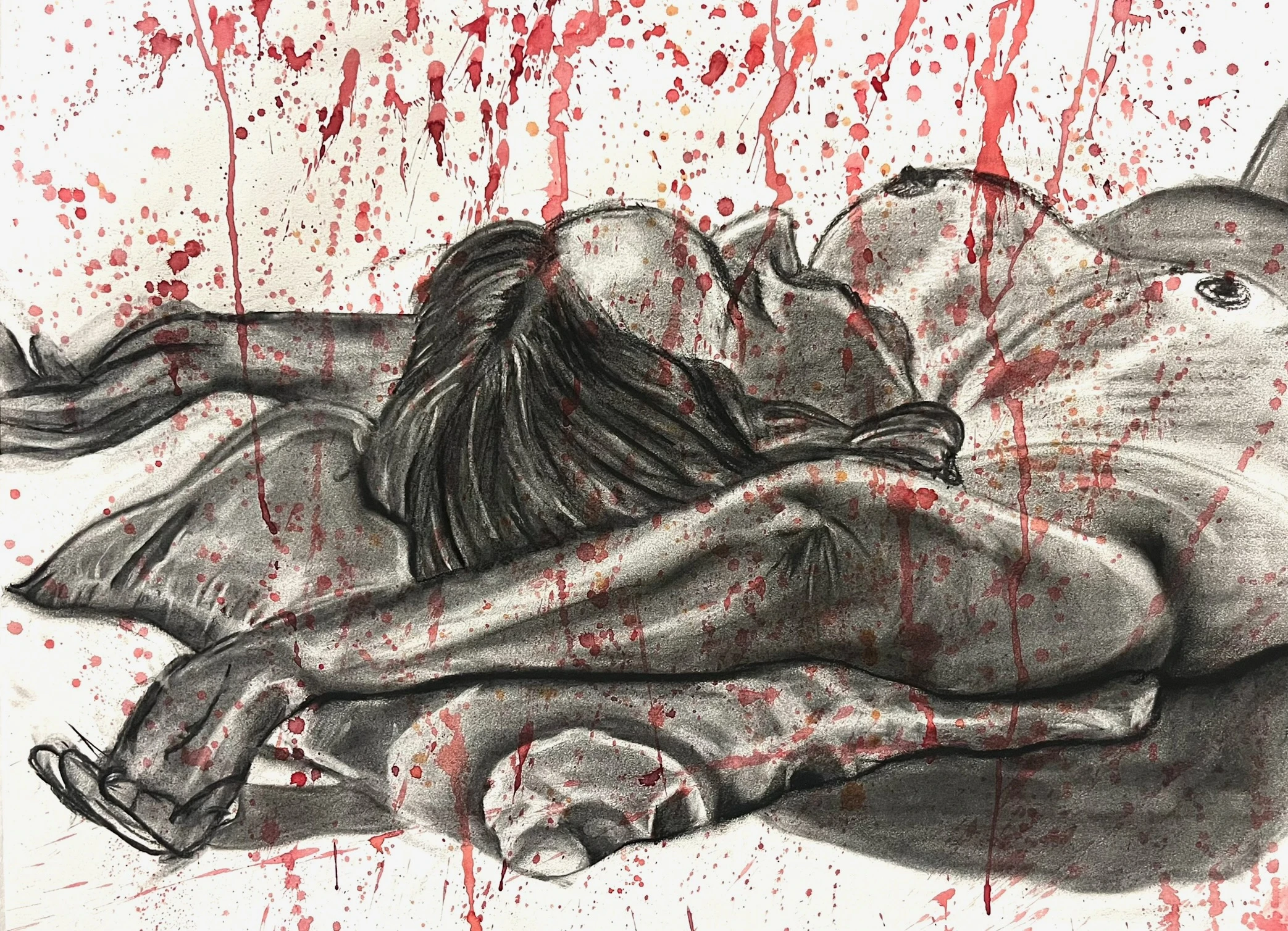 Reclining Figure Red Splatter