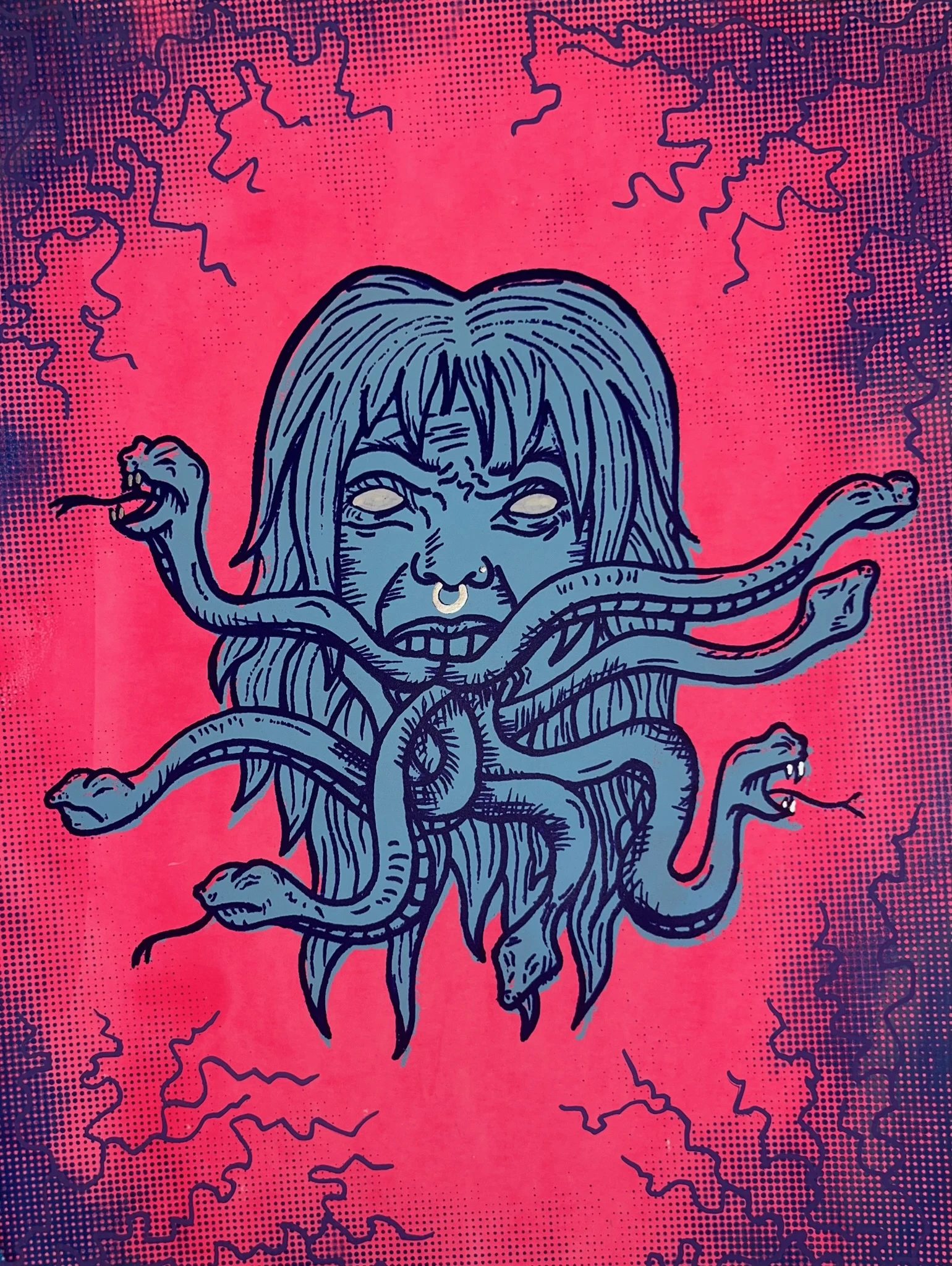 Serpent Girl Red Clouds