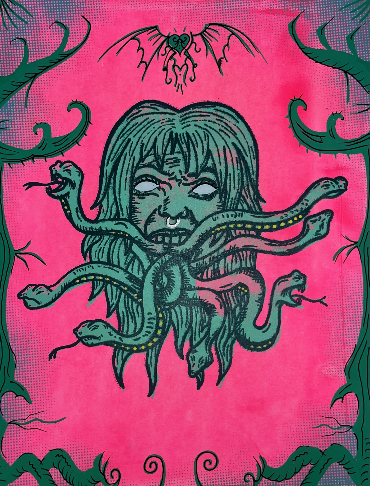 Serpent Girl Pink Vines