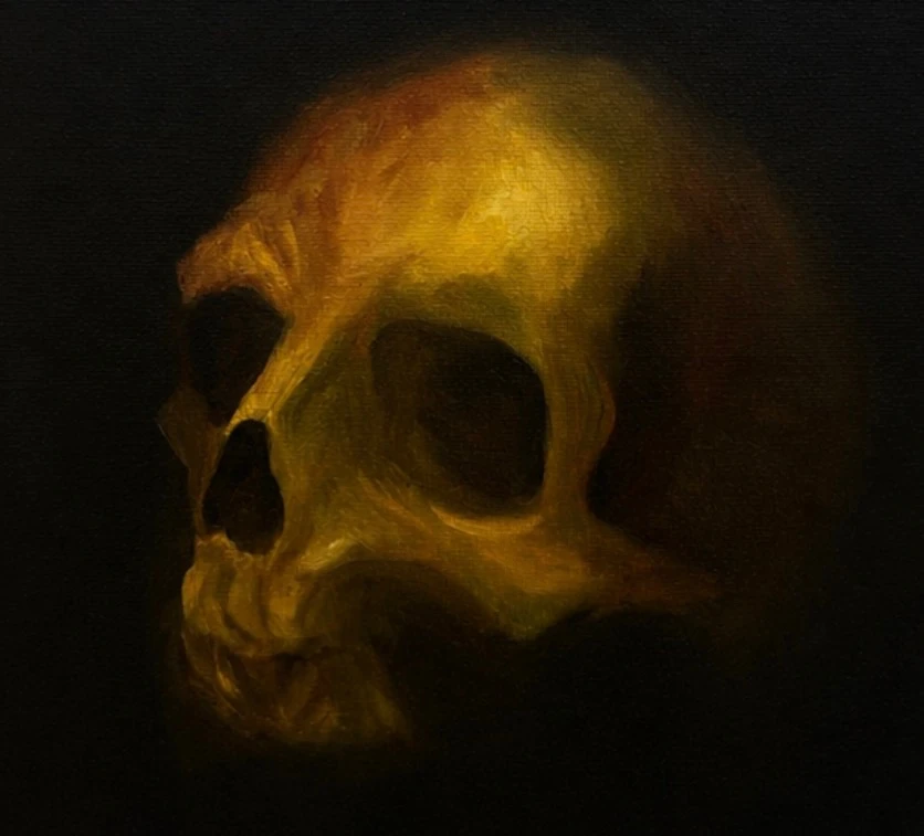 Small Golden Skull Profile
