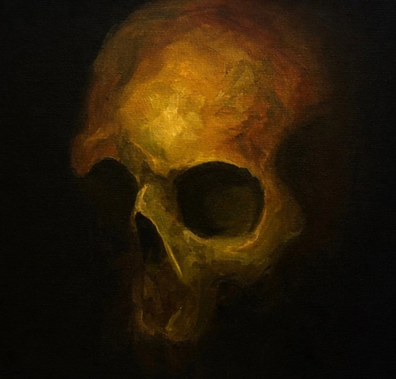 Shadowed Golden Skull